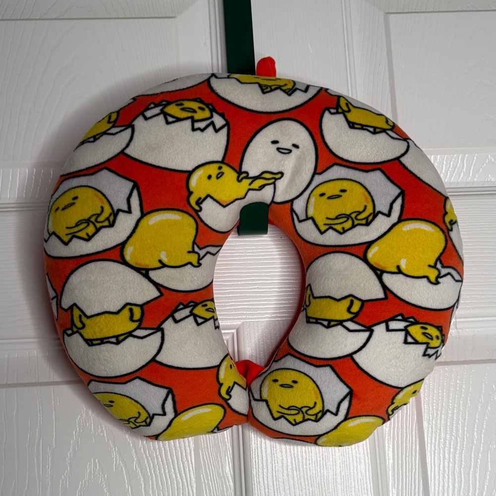 Sanrio Gudetama Lazy Egg U-shape Travel Comfort Neck Pillow Orange & Yellow